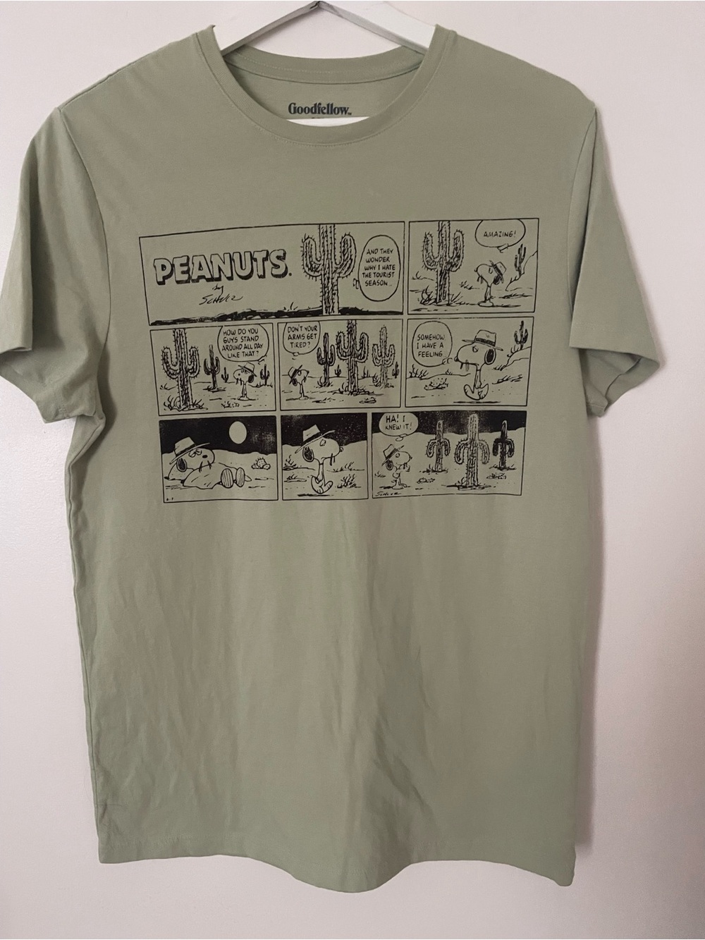 Peanuts Graphic Tee by Peanuts - Sage Green